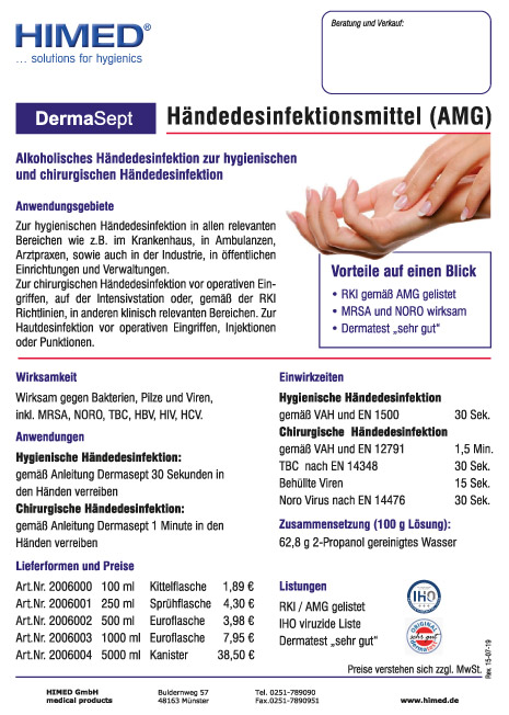 DermaSept Händedesinfektionsmittel AMG